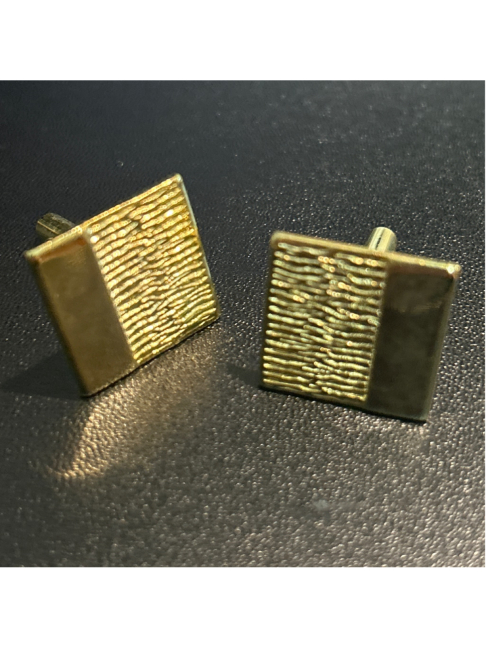 Men's Unbranded Gold Tone Textured Square Cufflinks One Size